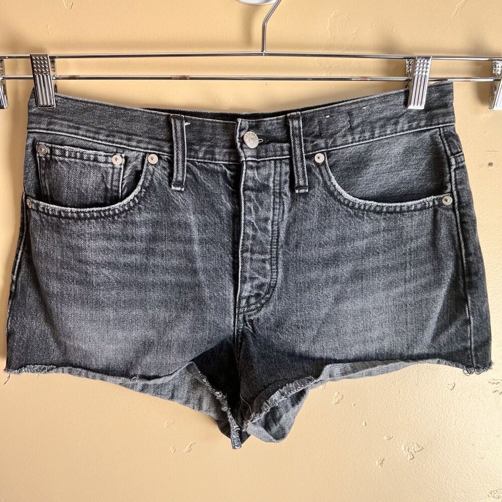 Madewell Womens Black Relaxed Denim Shorts Size 27 Summer Cutoff‎